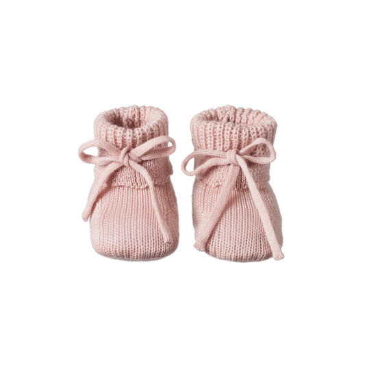 Teddy Baby Booties Rose Dust