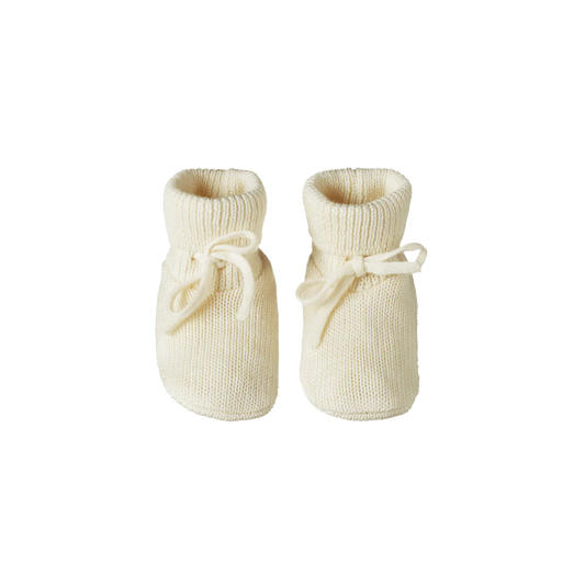 Merino Drawstring Booties Natural