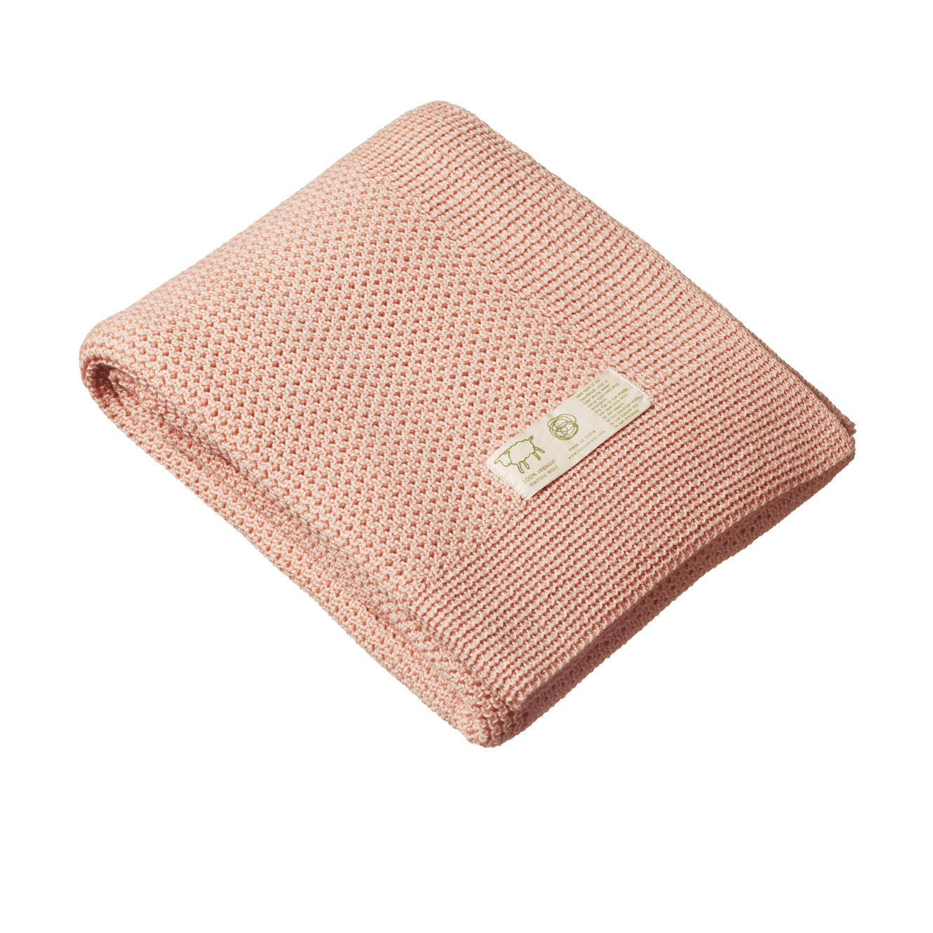 Merino Knit Blanket Cot Rose Dust