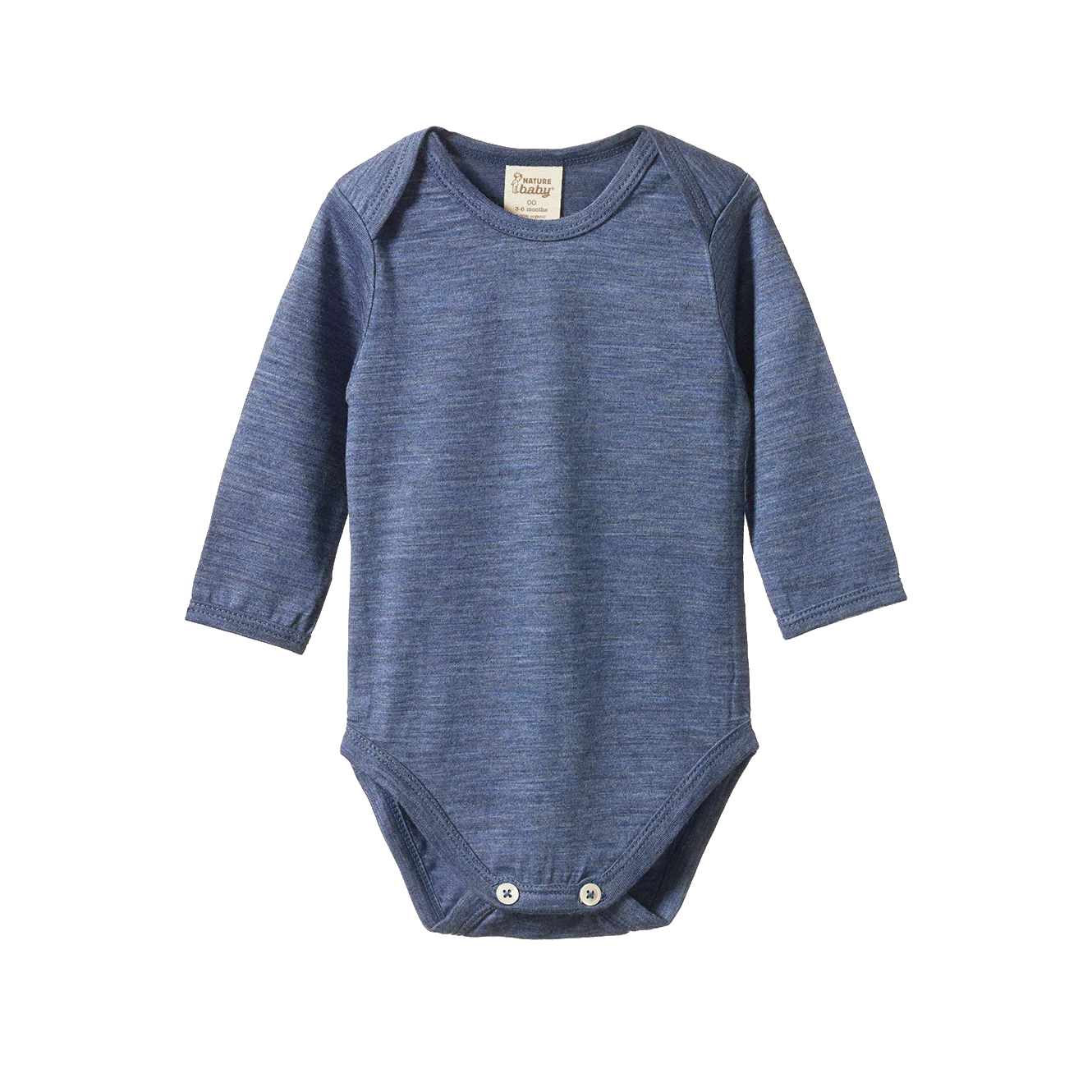 Merino Long Sleeve Bodysuit Vintage Indigo Marl
