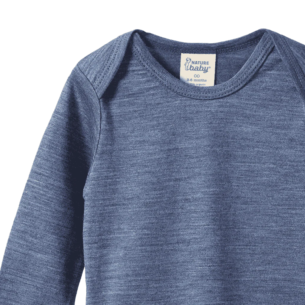 Merino Long Sleeve Bodysuit Vintage Indigo Marl