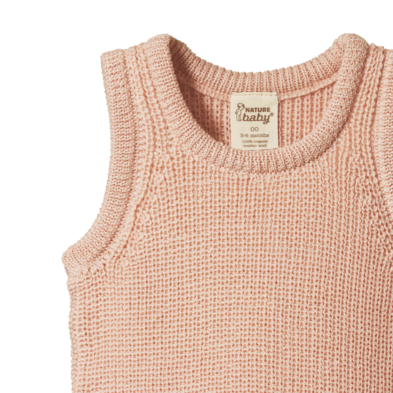 Merino Chunky Knit Vest Rose Dust