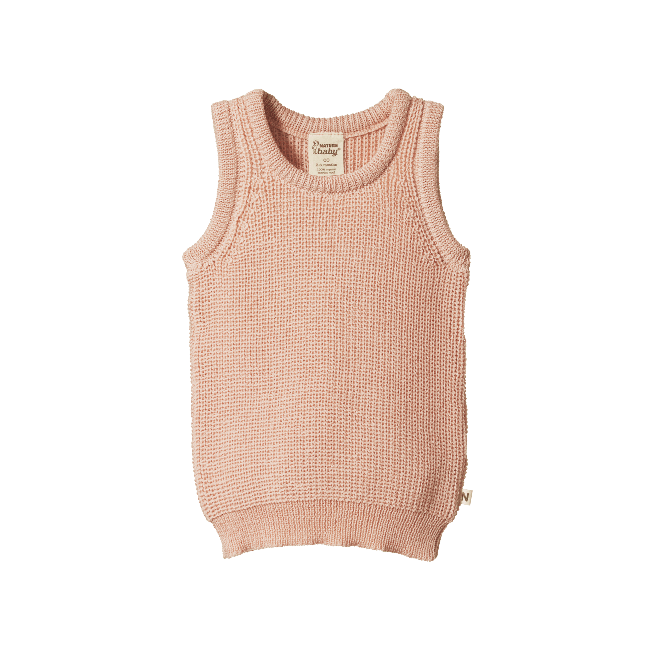 Merino Chunky Knit Vest Rose Dust