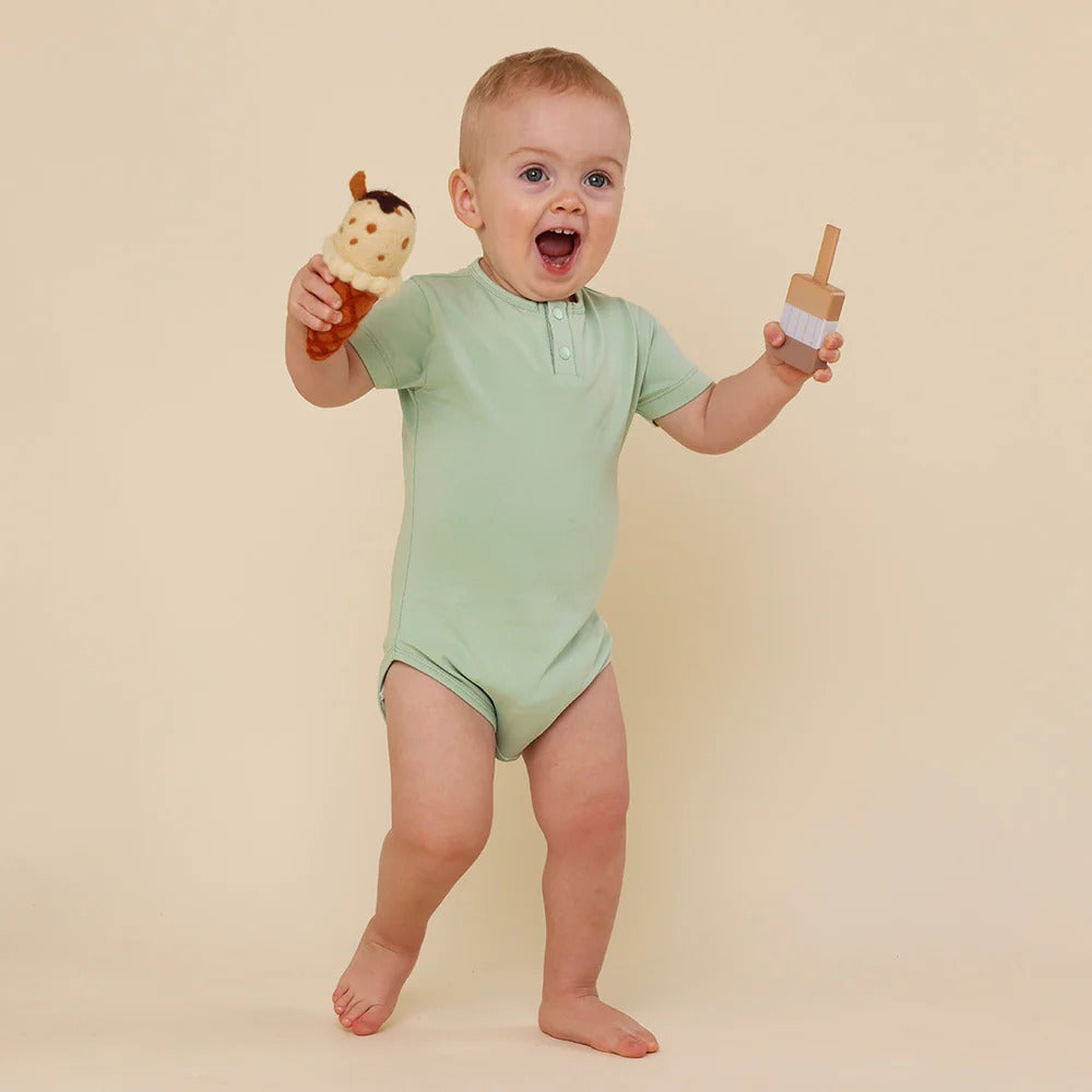 Mint Short Sleeve Organic Bodysuit