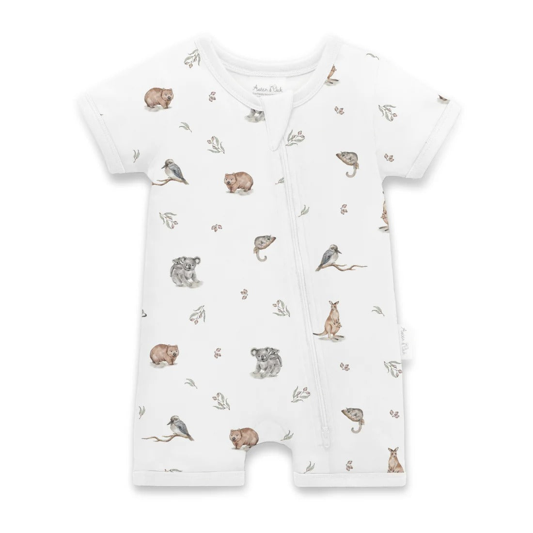Native Animals SS Zip Romper