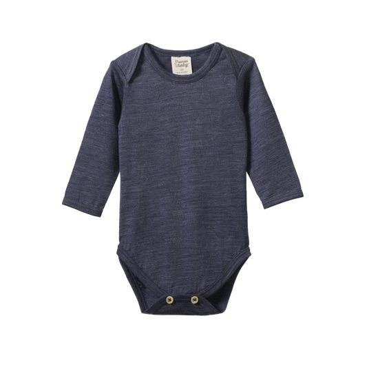 Merino Long Sleeve Bodysuit Mulberry Marl