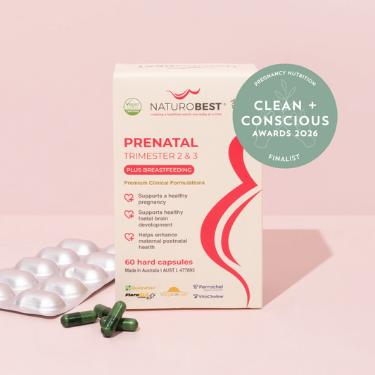 NaturoBest Prenatal Trimester Two & Three Plus Breastfeeding 60caps