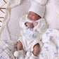 "He's Here" Chunky Knit Romper Snow Newborn