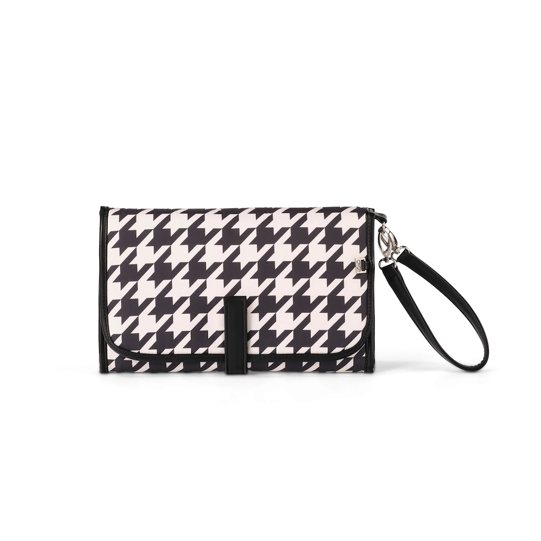 OiOi Change Mat Clutch Houndstooth Black/Beige