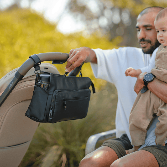 OiOi Multitasker Pram Caddy 2.0 Black Weatherproof