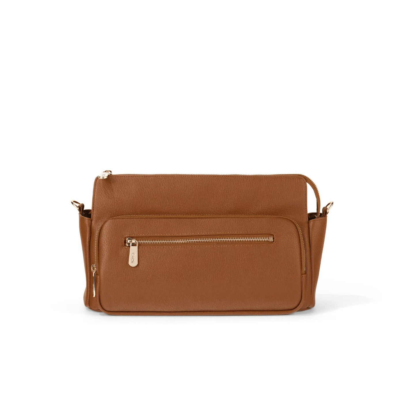 OiOi Multitasker Pram Caddy 2.0 Chestnut Vegan Leather