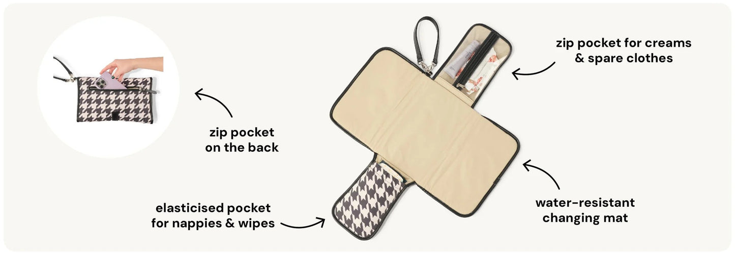 OiOi Change Mat Clutch Blue Check