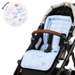 OiOi Reversible Pram Seat Liner Blue Check/Mediterranean
