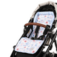OiOi Reversible Pram Seat Liner Blue Check/Mediterranean
