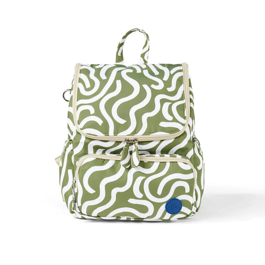 OiOI Signature Kids Backpack Green Squiggle