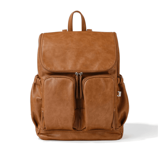 OiOi Signature Nappy Backpack - Tan Vegan Leather