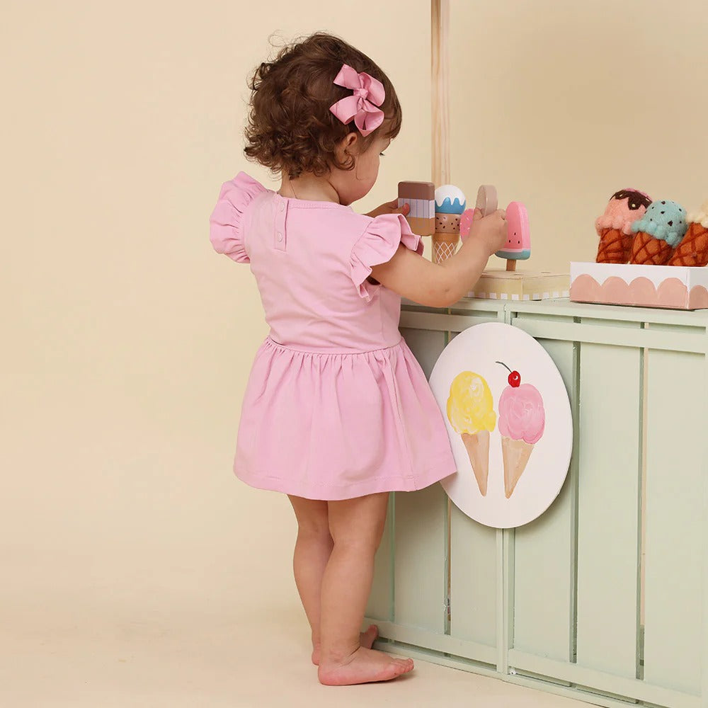 Bubblegum Short Sleeve Organic Dress
