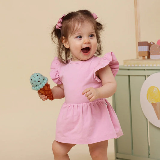 Bubblegum Short Sleeve Organic Dress
