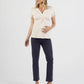 Sabine Soft Ponte Maternity V-Neck Work Top in Beige