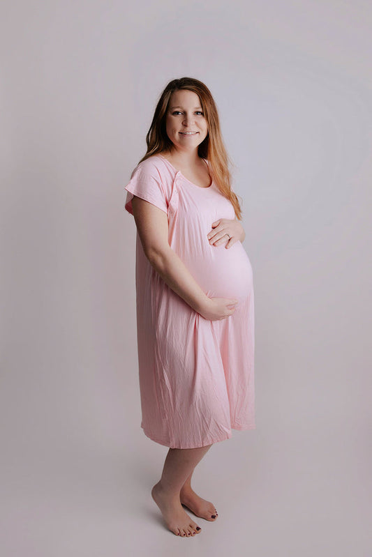 Hospital Labour, Birthing and Delivery Nursing Gown Light Pink