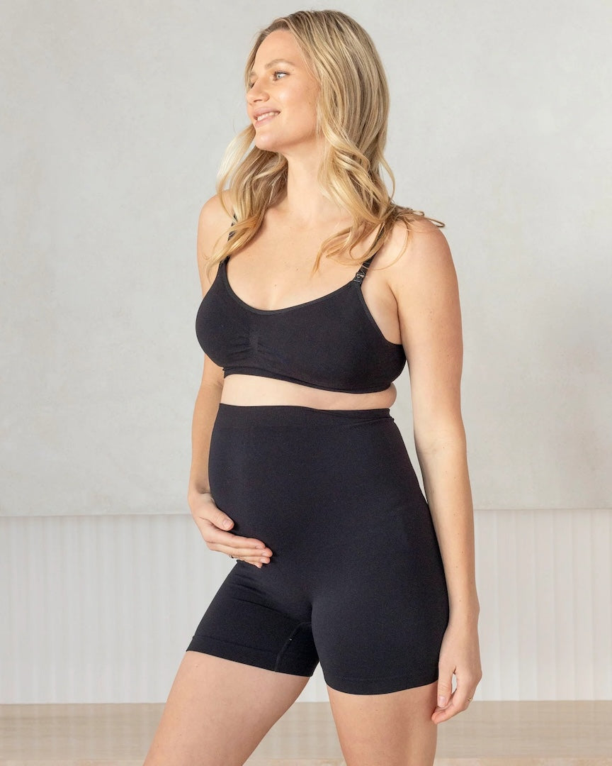 Bamboo Maternity Body Shorts in Black