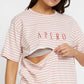 Apero Riviera Stripe Panel Tee Pink/White/Red