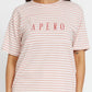 Apero Riviera Stripe Panel Tee Pink/White/Red