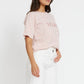 Apero Riviera Stripe Panel Tee Pink/White/Red