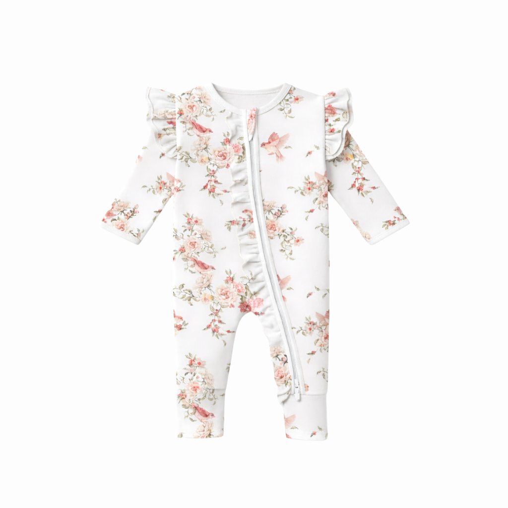 Rose Garden Bamboo Zipsuit Premature