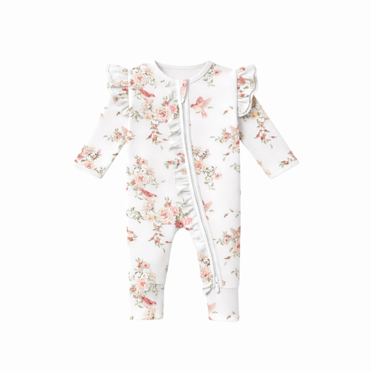 Rose Garden Bamboo Zipsuit Premature