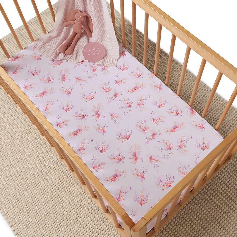 Coral Organic Fitted Cot Sheet