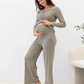 3-Piece Isabelle Maternity Sleepwear PJ set - Sage Green