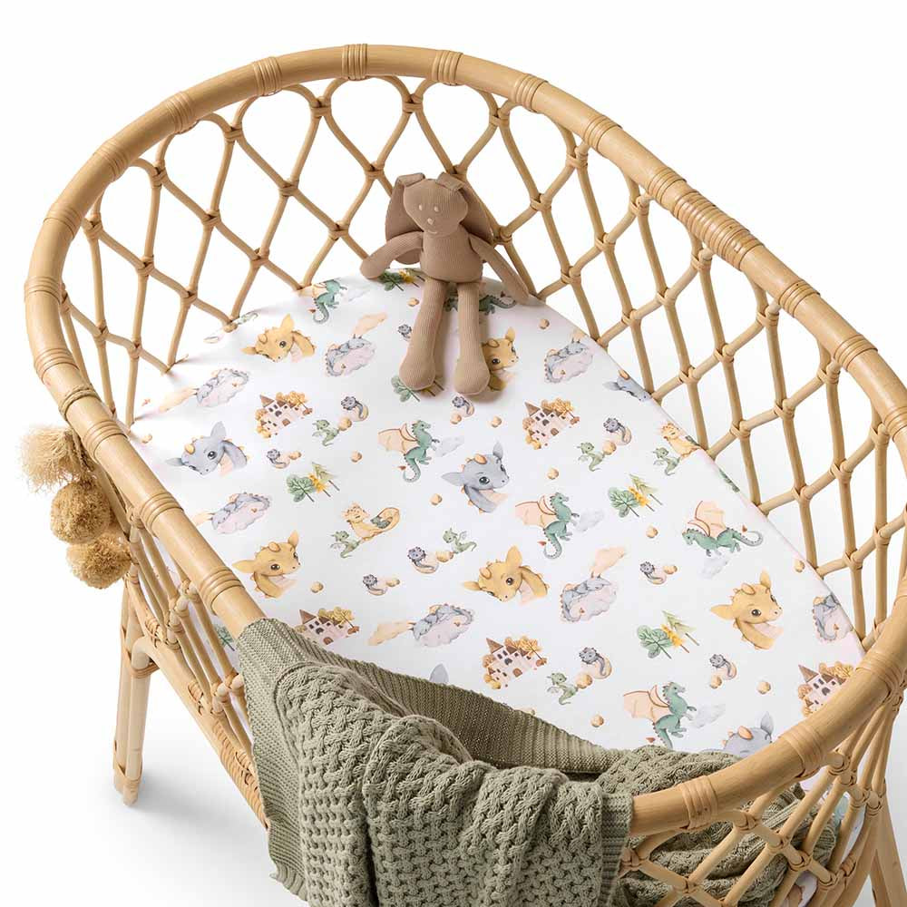 Snuggle Hunny Dragon Fitted Bassinet Sheet/Change Pad Cover