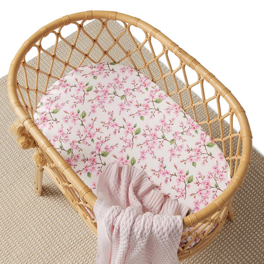 Snuggle Hunny Cherry Blossom Bassinet Sheet/Change Pad Cover