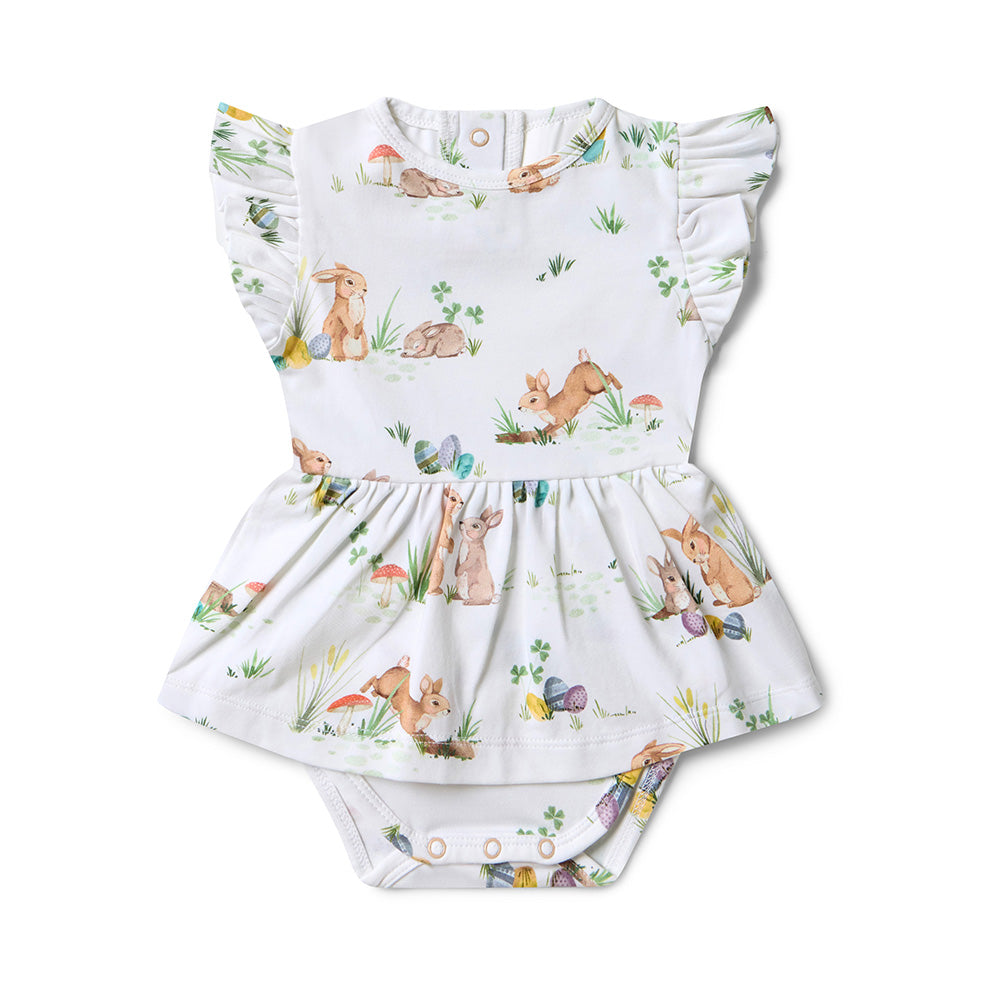 Easter Bunnies Short Sleeve Organic Dress