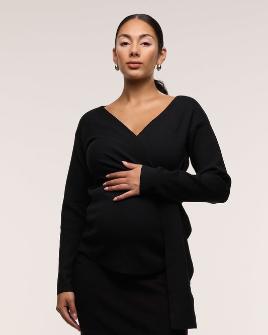 Cross Wrap Knit Feeding Top
