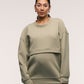 Oversized Feeding Zip Jumper Khaki