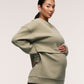 Oversized Feeding Zip Jumper Khaki