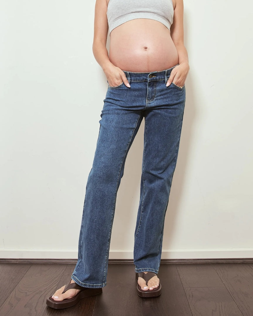 Soon Slim Straight Leg Jeans Blue Wash