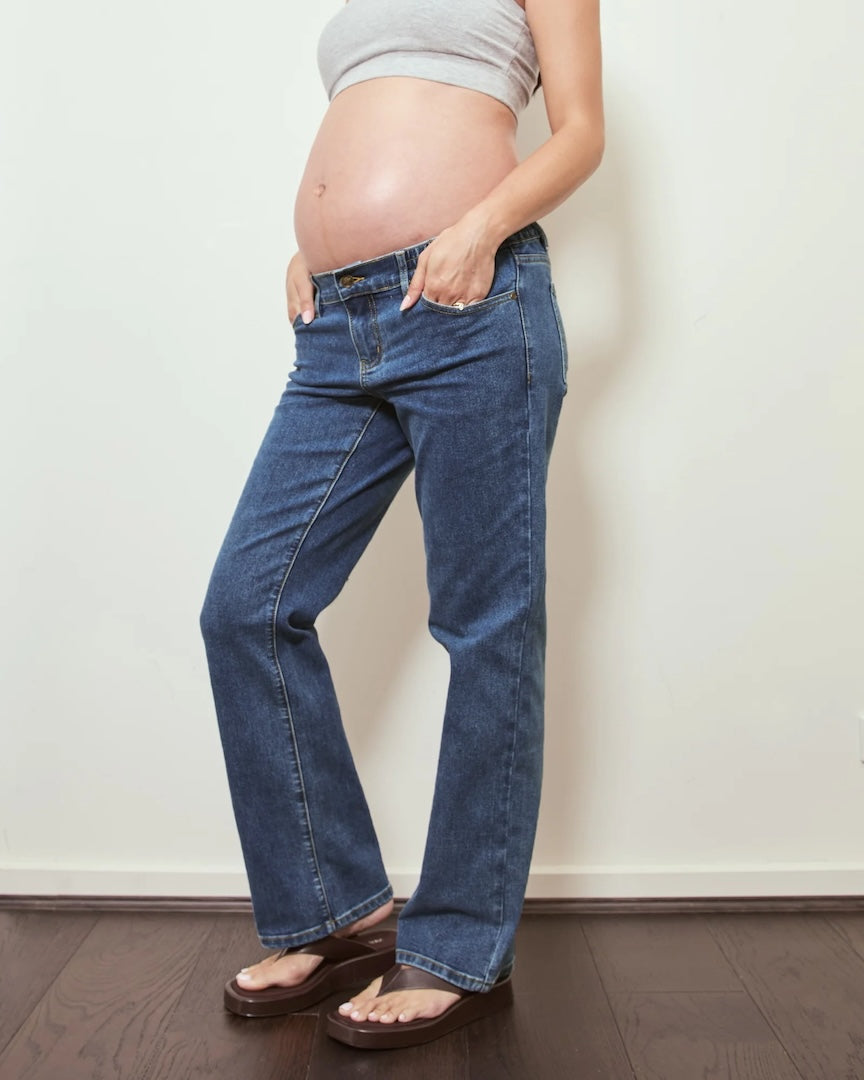 Soon Slim Straight Leg Jeans Blue Wash