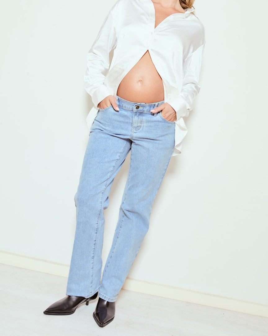 Soon Slim Straight Leg Jeans Classic Light Wash