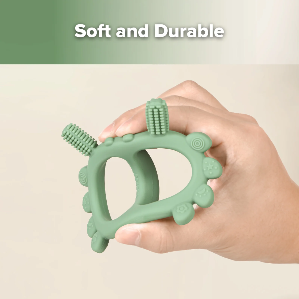 Haakaa Silicone Crab Teether Pea Green