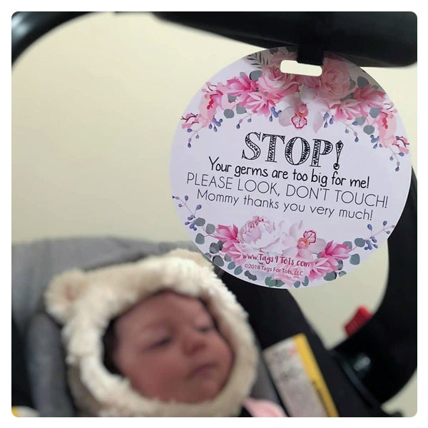 Stop! Germs Too Big Baby Pram Tag