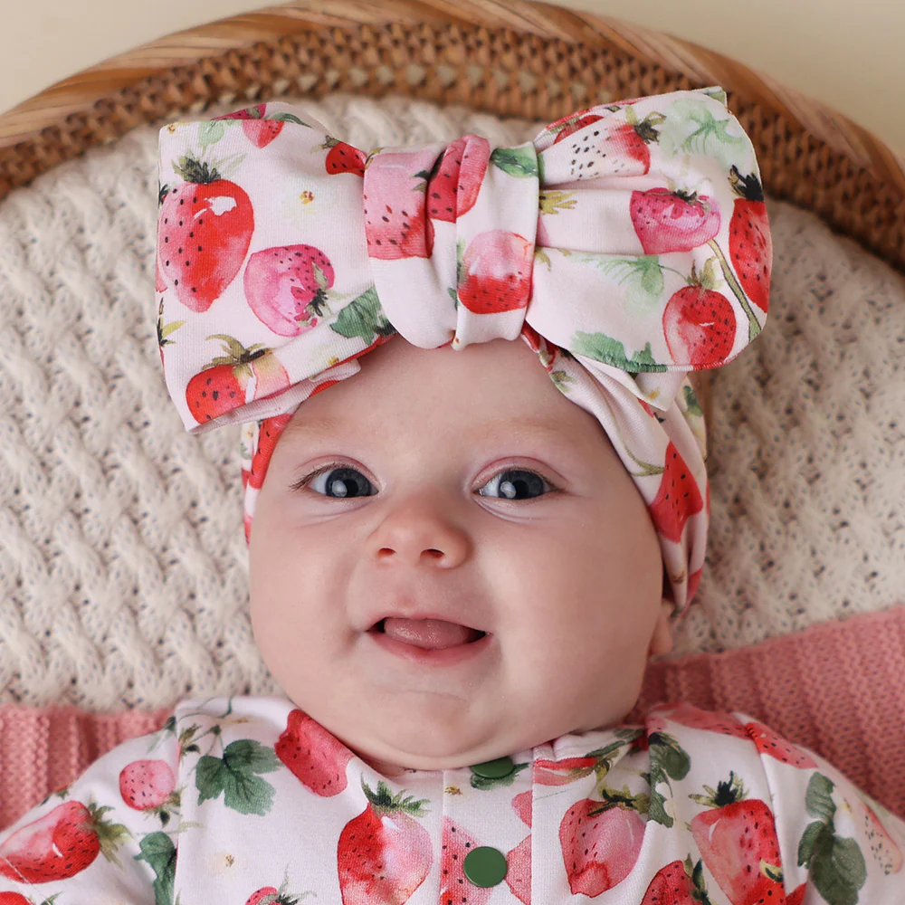 Strawberry Organic Oversized Bow