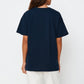 Apéro Studio Printed Longline Tee - Navy / White