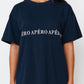 Apéro Studio Printed Longline Tee - Navy / White