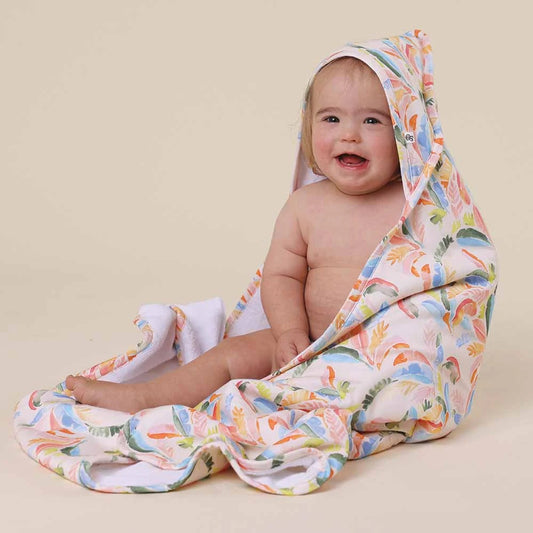 Summer Palm Organic Hooded Baby Towel