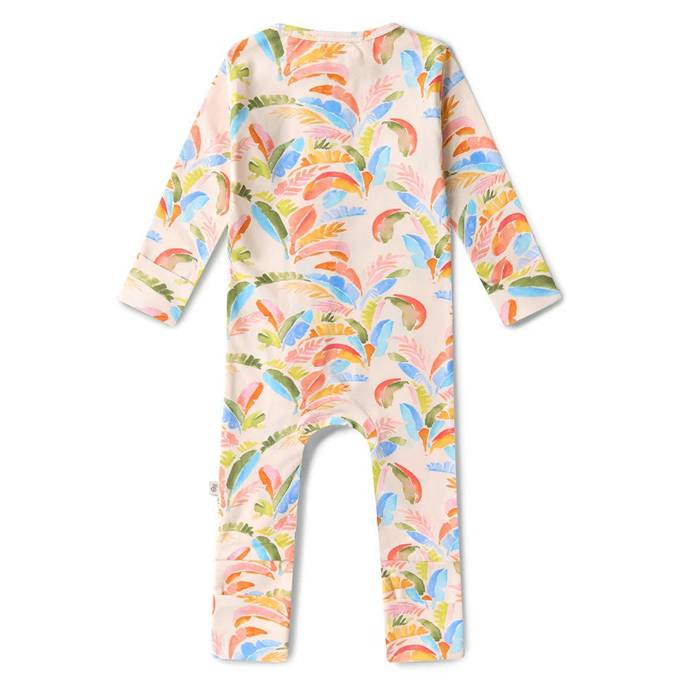 Summer Palm Organic Snuggle Suit Convertible Romper