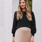 Sylvie Luxury Maternity Knitted Cropped Jumper- Black