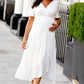 Tiffany Rose White Waterfall Midi Dress